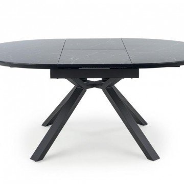 Фото1.Розкладний стіл VERTIGO 130 (180) x130 Halmar чорний мармур